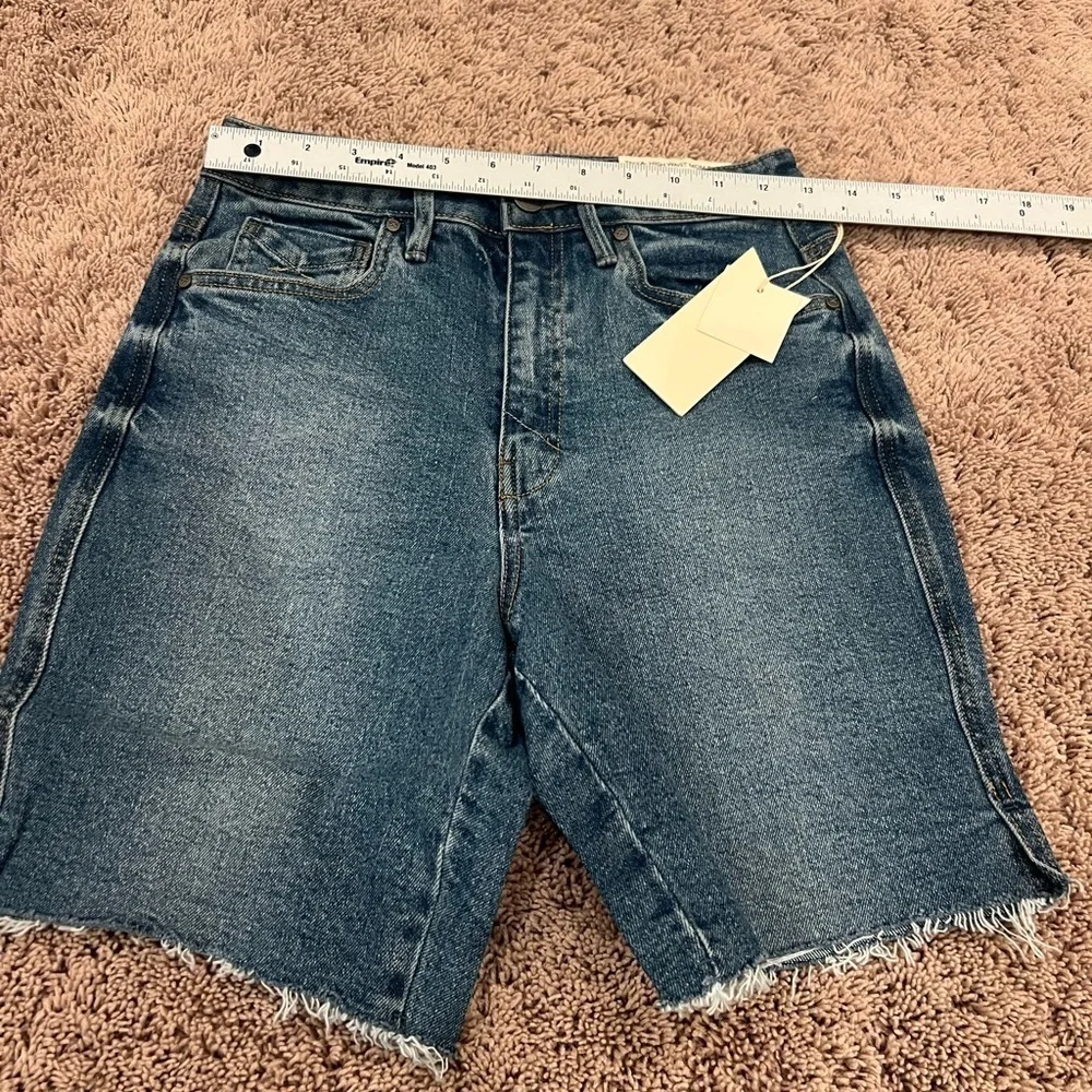 NWT new 26 Anthropologie unpublished Tessa denim Bermuda shorts jean dark - Picture 15 of 17